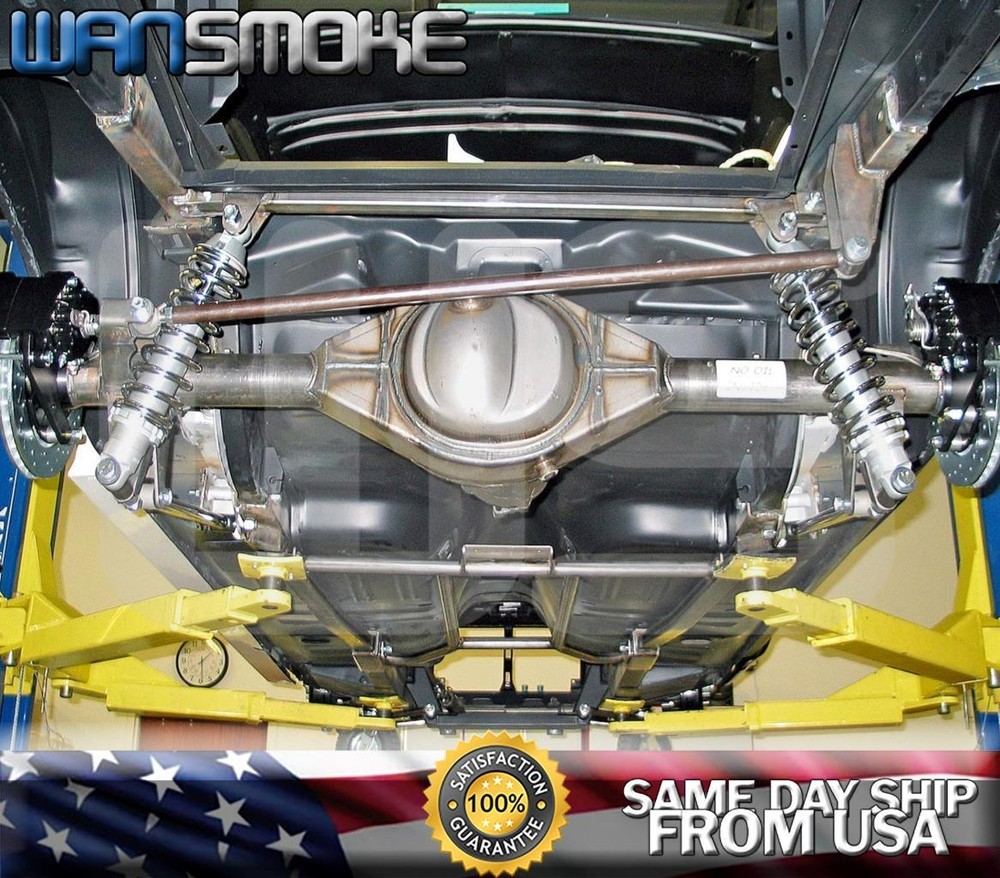 Pair Rear Coilover Shock Spring Hot Rod Set 180 LBS+ Solid Bushing Hat Universal