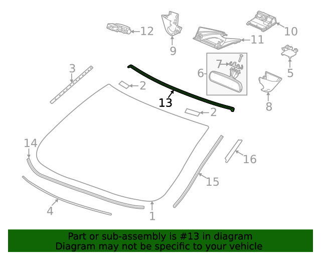 Genuine Honda Windshield Molding 73150-T20-A01