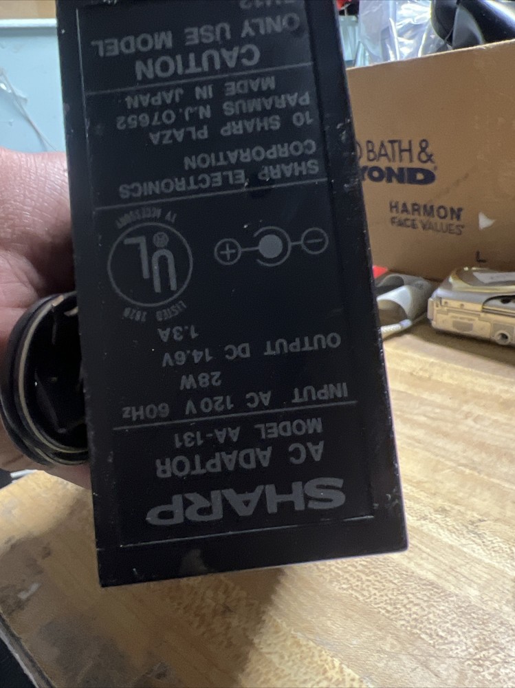 sharp AA-131 Adapter ONLY for Sharp Color TV Portable Model 5H12 RARE