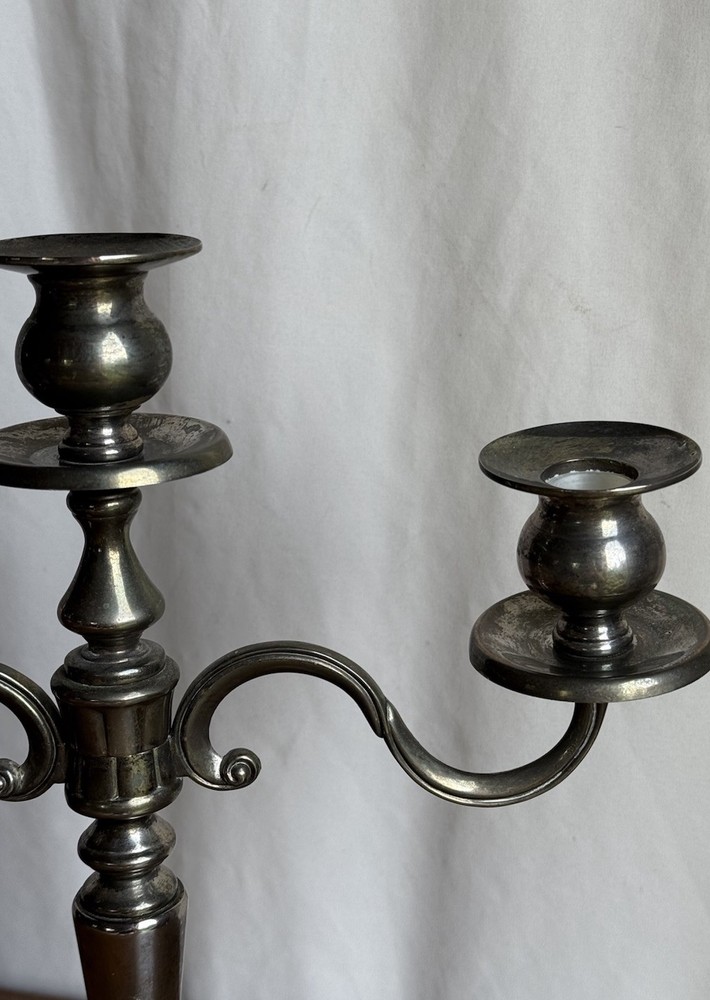Vintage Three Arm Silver Plated Candlestick Candelabra