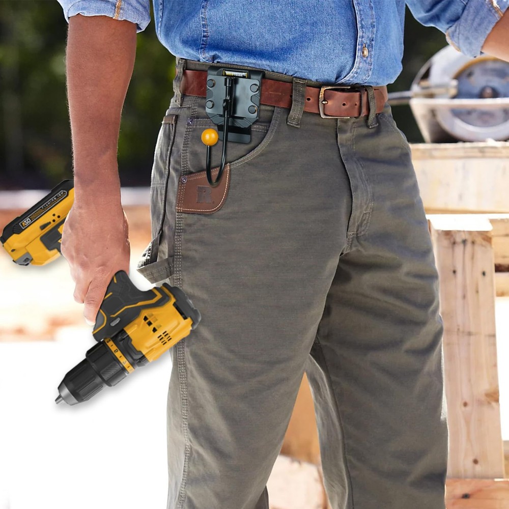 MELOTOUGH Tool Belt Hook,Tool Holster,Drill Holder,Cordless Drill Black