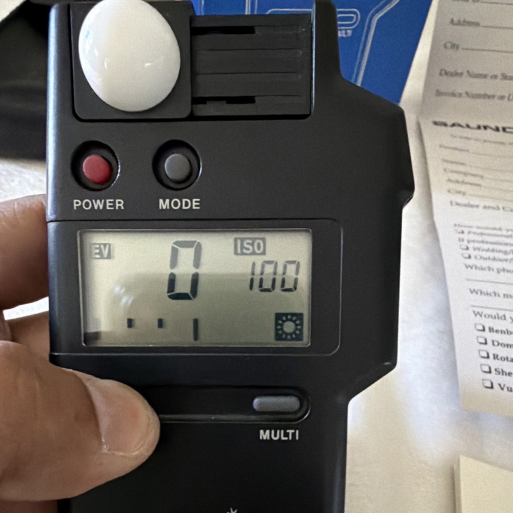 New Polaris Flash Meter Digital Display for Camera with Case, Strap, Manual