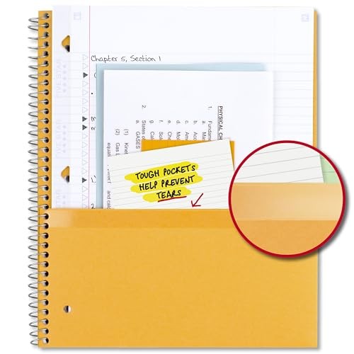 Spiral Notebook + Study App, 3 Subject, 1 Count (Pack of 1) Pacific Blue