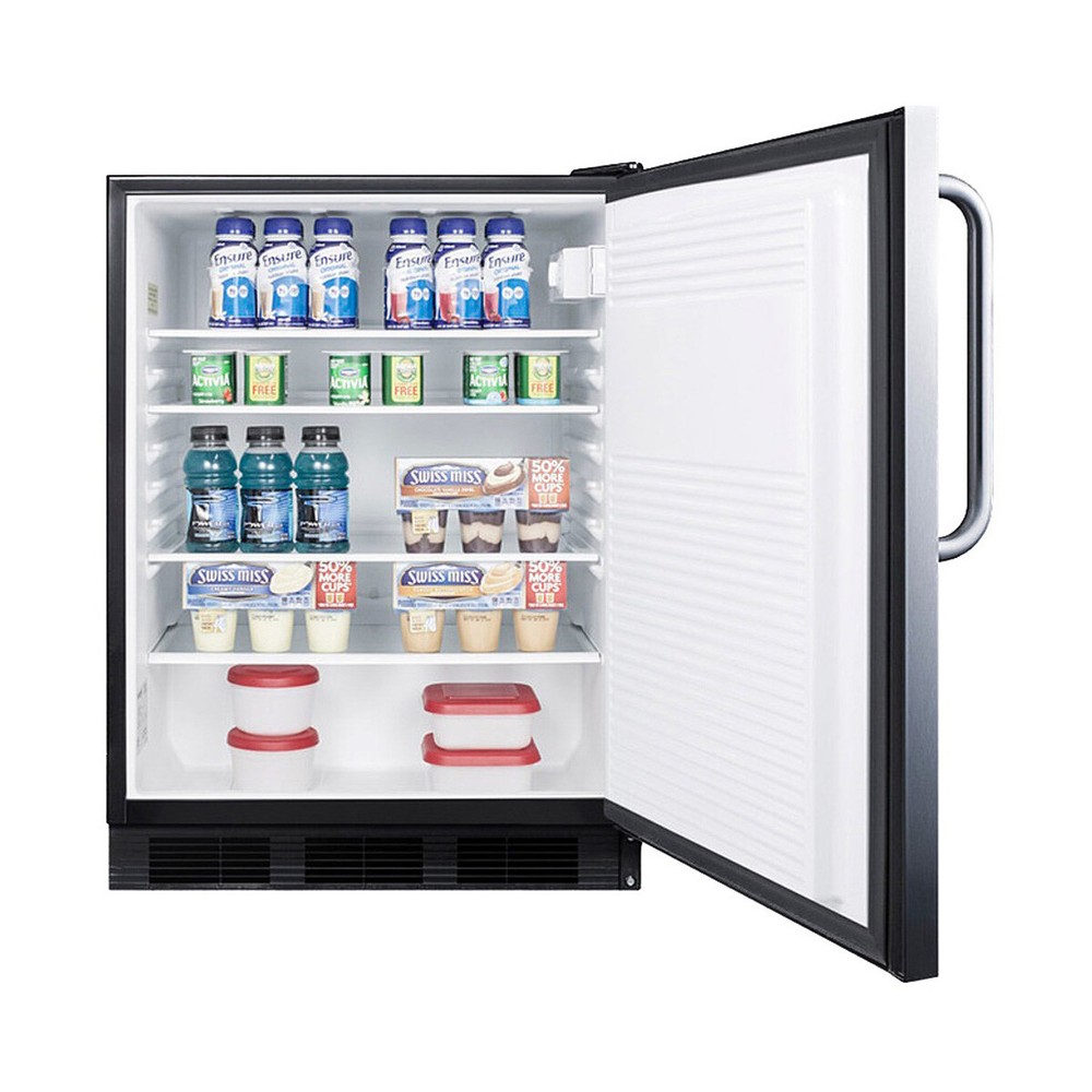 Summit FF7BKCSSADA One Section Solid Door Undercounter Refrigerator, 5.5 cu.ft
