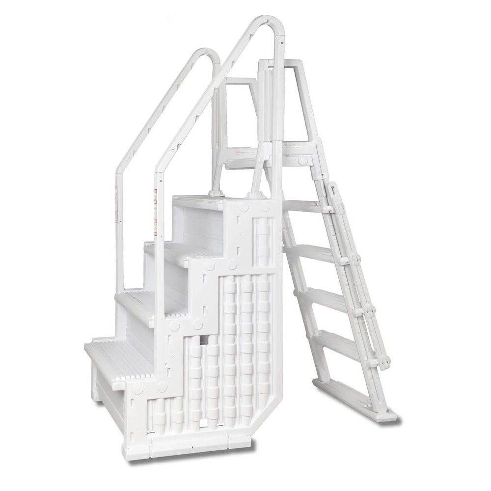 Bluewave Easy Pool Step With Outside Ladder For Deep Above Ground Pools