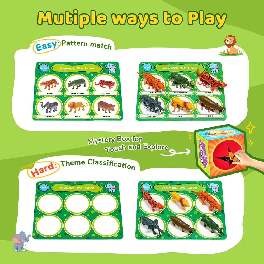 JoyCat Sorting Toys for Toddlers – Sensory Play Box with 48 Sorting Objects, Mon