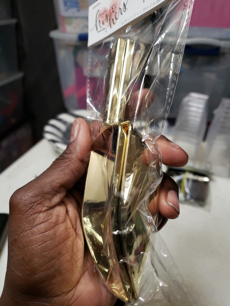 GOLD his & hers bling plastic scoops 2ct PT1