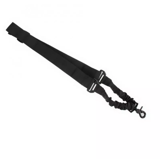 Tactical Single Point Adjustable Bungee Rifle Gun Sling System Black Strap Hunt