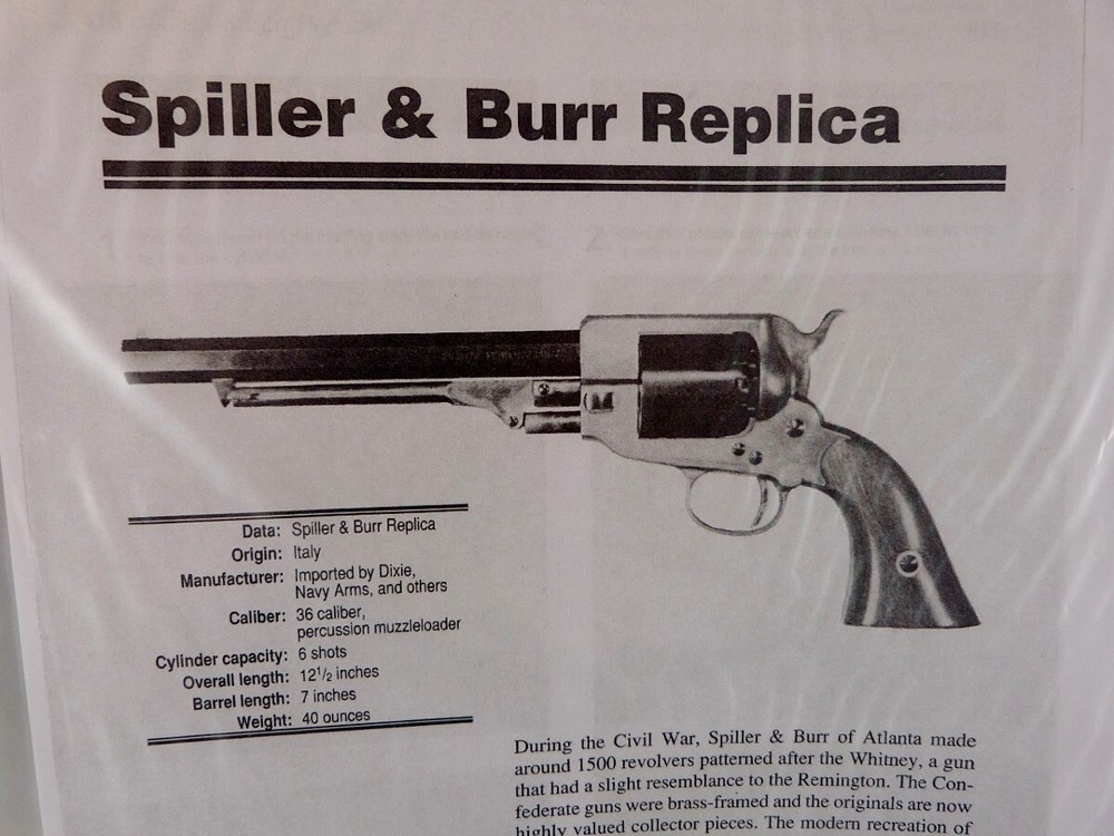 SPILLER & BURR REPLICA HAND GUN BREAK DOWN INSTRUCTION KIT
