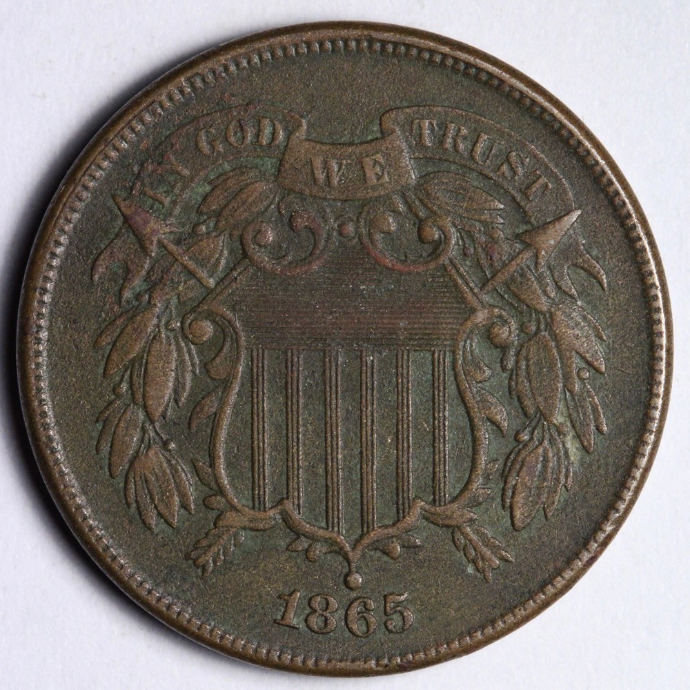 1865 Two Cent Piece AU E170 OREI