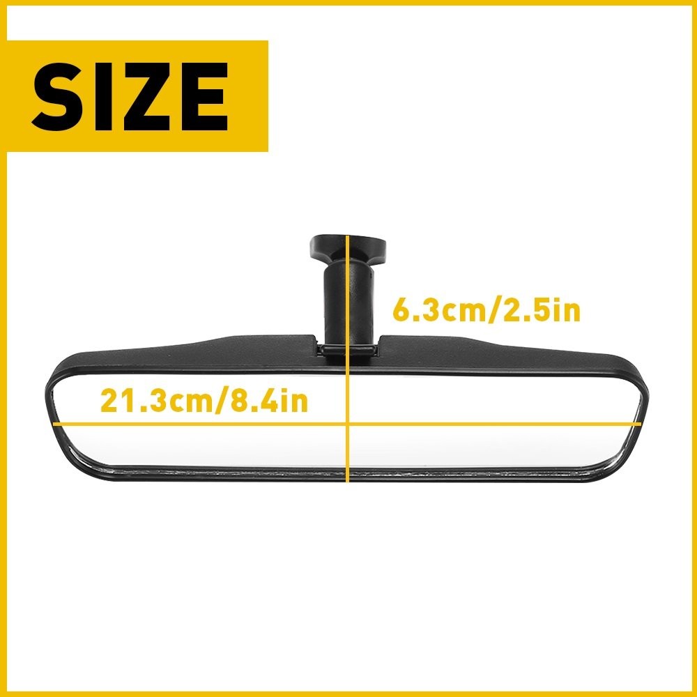 8" Rear Mirror View Interior Black Wide Angle Mirror
