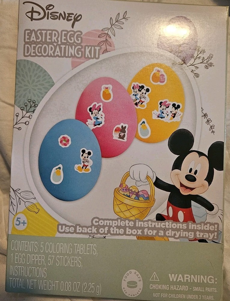 Mickey Mouse Egg Decorating Kit With 5 Colors And 57 Stickers