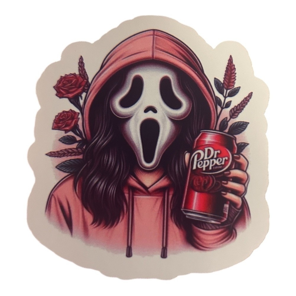 Handmade Ghost And Dr Pepper Sticker