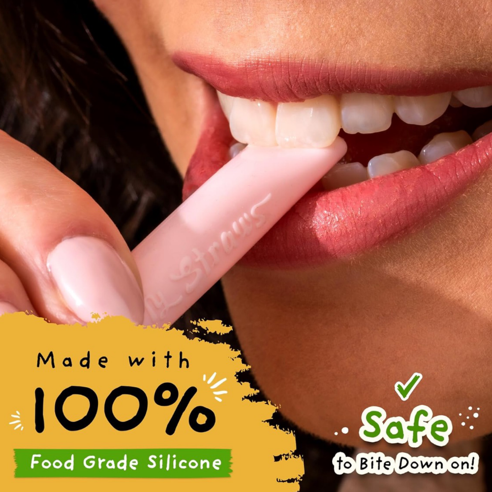GOsili 8" Standard Size Silicone Straws - Reusable, Eco-Friendly (4-Pack)
