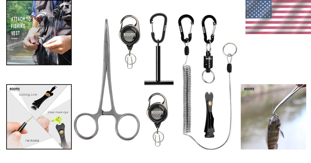 Fly Fishing Tools Kit 7pcs w Knot Tool, Line Clipper, Magnetic Net Release, etc