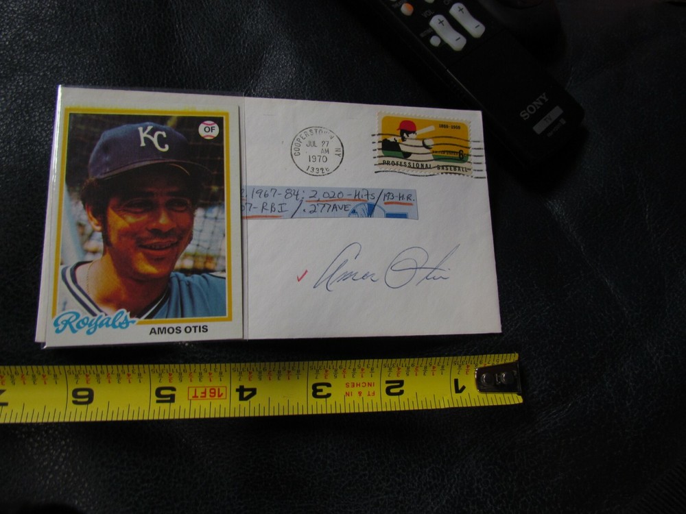 Amos Otis Autographed Envelope JSA Auction Certified