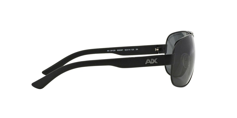 A|X Armani Exchange Men's AX2012S Rectangular Metal Sunglasses, Satin Black