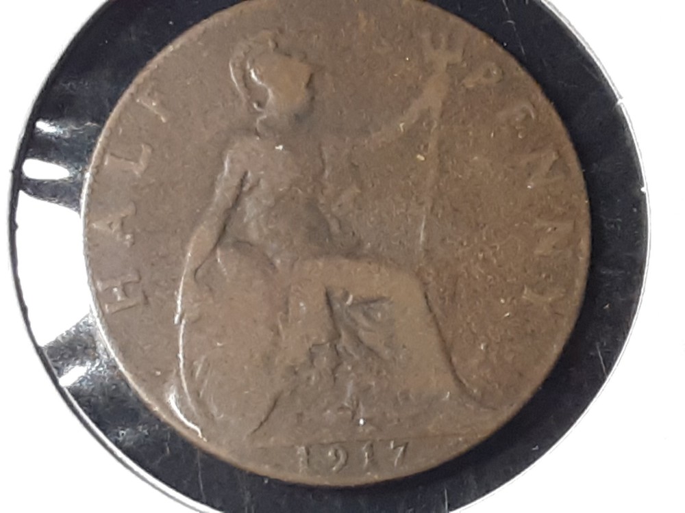 1917 Great Britain Half Penny