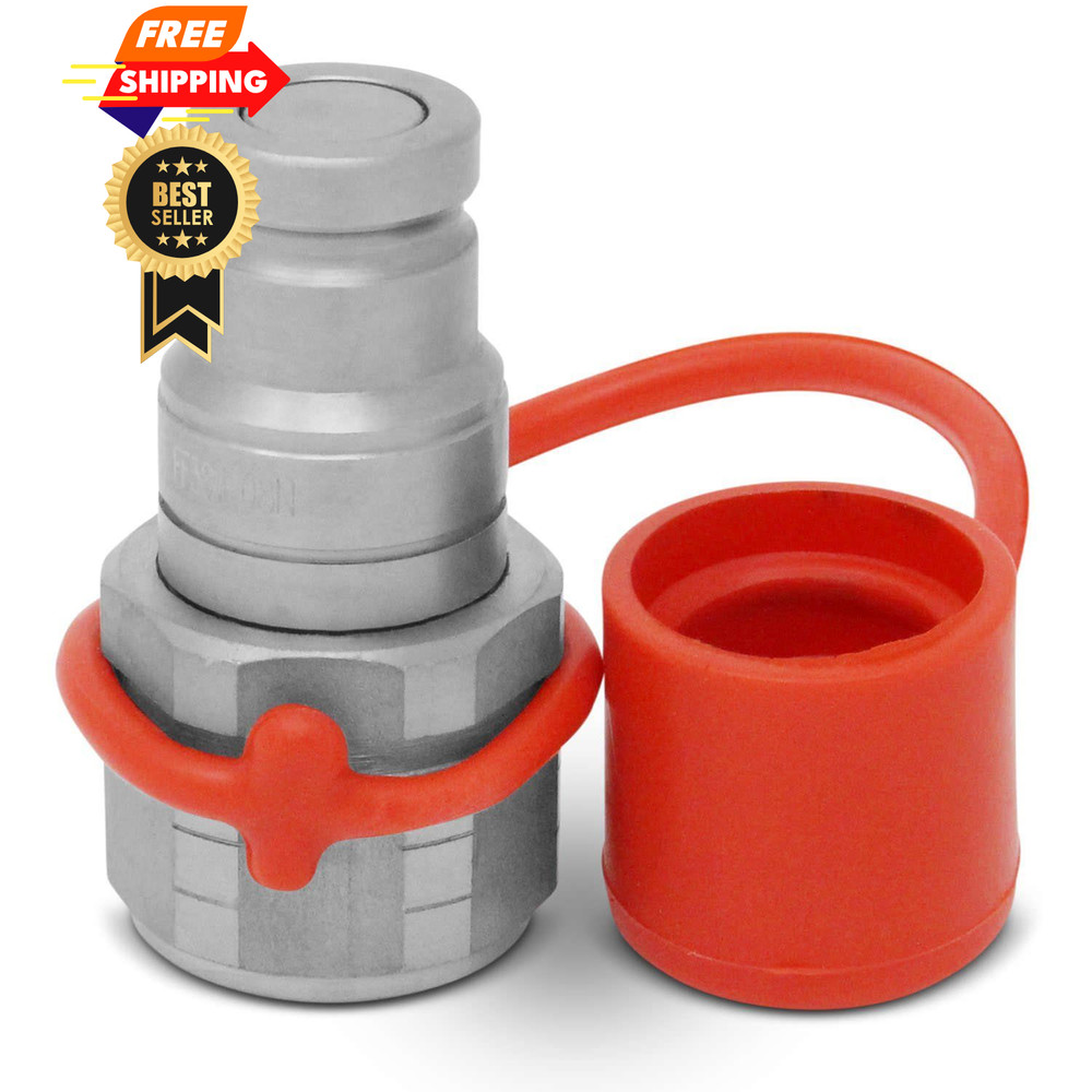 Summit Hydraulics 3/8" Flat Face Hydraulic Quick Connect 3/8 Inch, Red