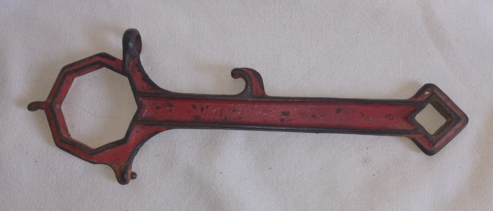 Vintage cast iron fire hydrant spanner wrench