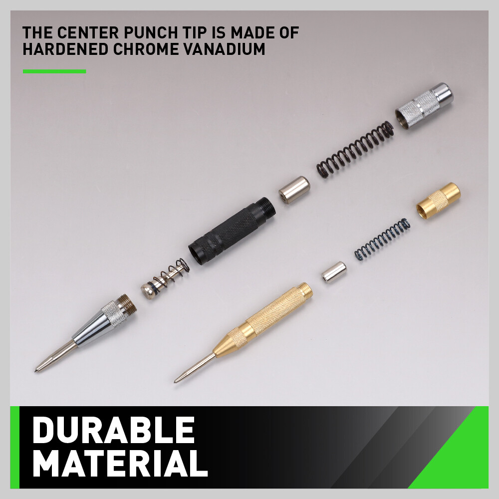 2 Super Strong Automatic Centre Punch Adjustable Spring Loaded Metal Drill TooL