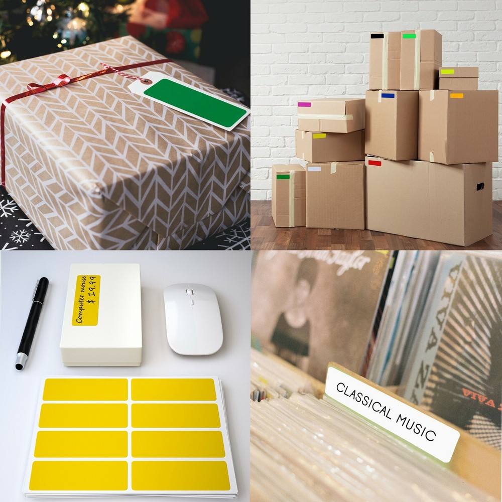 Rectangle Colored Coding Stickers 1 x 3 Inch Writable Labels In 15 Colors