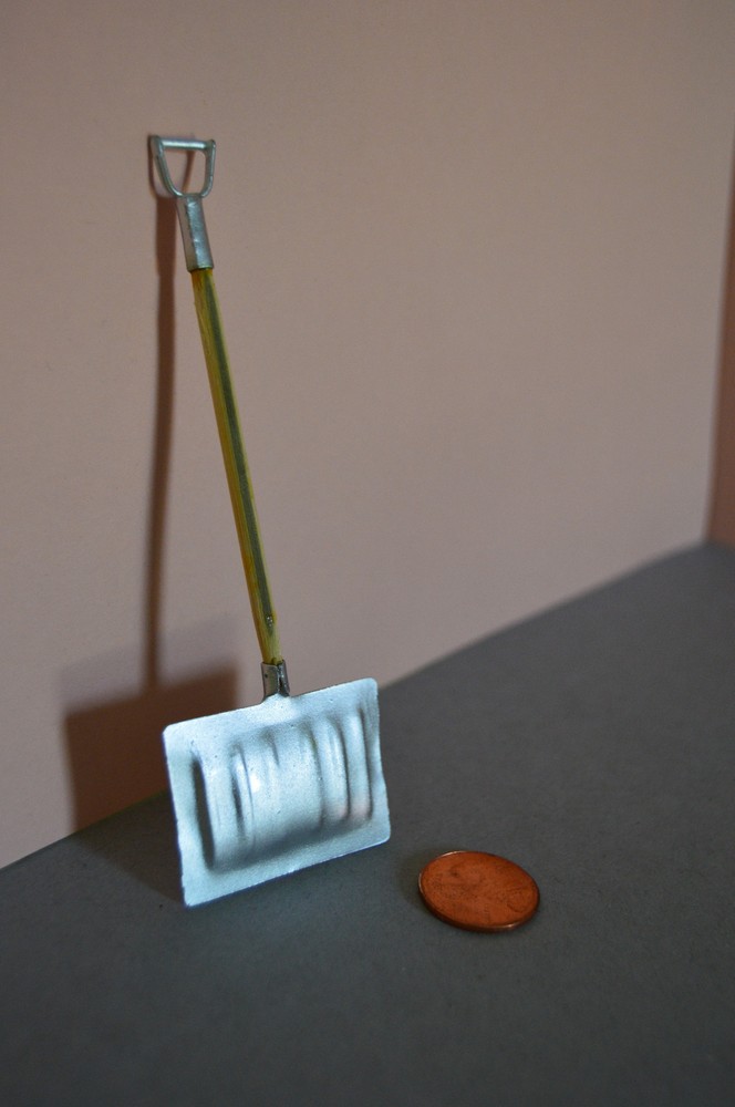 Miniature Snow Shovel in 1:12 doll scale