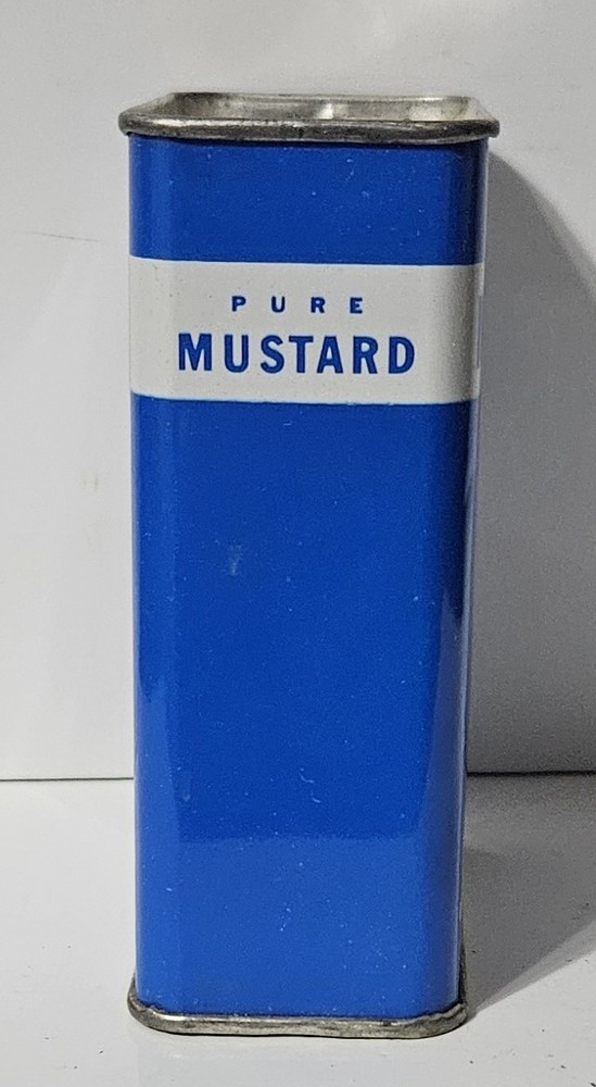 Vintage Empty Crescent Mustard Spice Tin - 2 oz