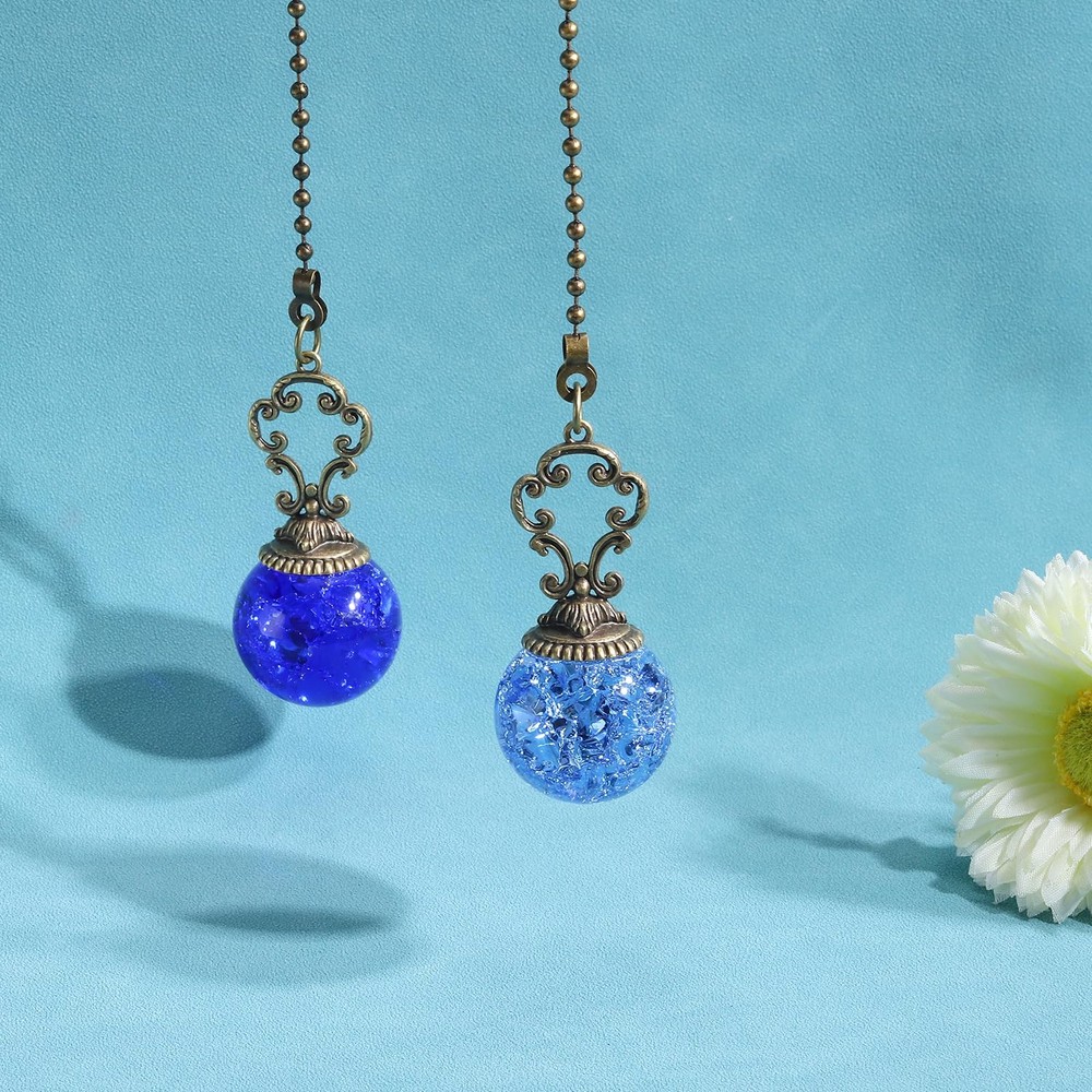 Ceiling Fan Pull Chain, 2 Pack 12" Decorative Ball Pendant Chain Extender Cha...