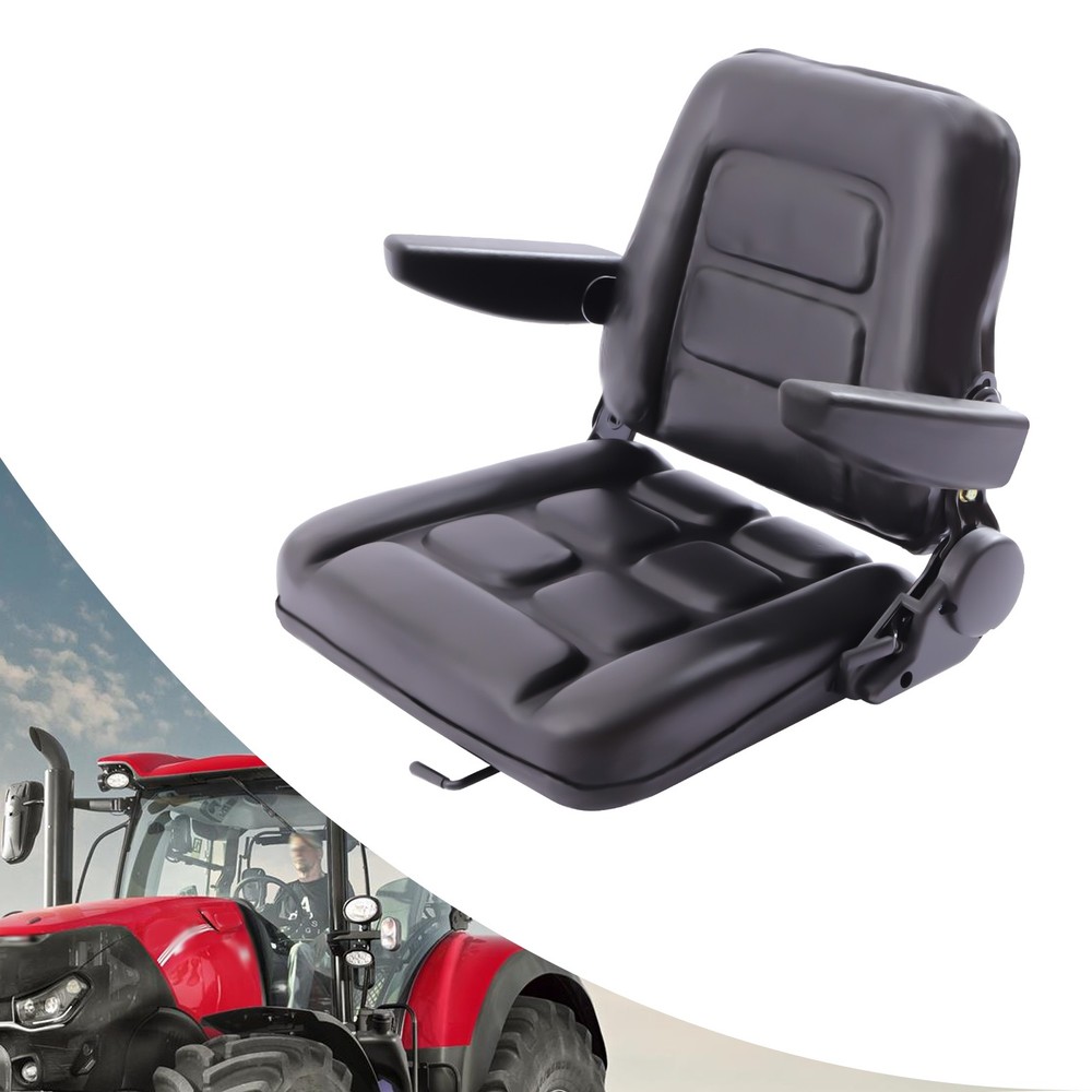 Forklift Seat With Armrest Foldable Tractor Seat With Adjustable Back Angle