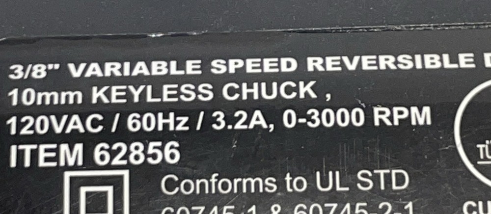 Drillmaster 3/8" Variable Speed Reversible Corded Drill 62856 Pre owned