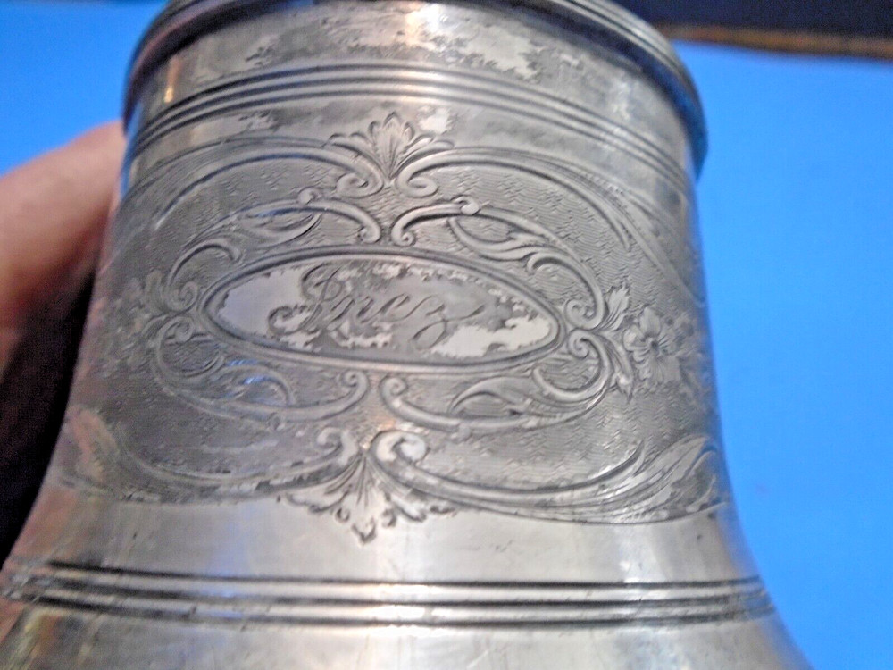 Vintage Baby Cup Van Bergh Silverplate Engraved Inez