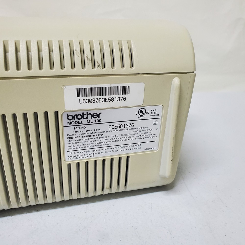 Brother ML 100 Standard Electronic Typewriter No Rear Tray Read Info