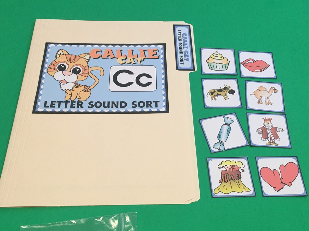 Callie Cat - Letter Cc - DIY File Folder game - Printed / Uncut