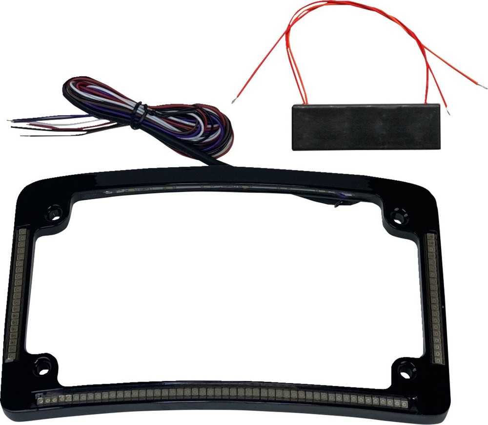 Custom Dynamics Gloss Black Red/White LED License Plate Frame (TF08-B)