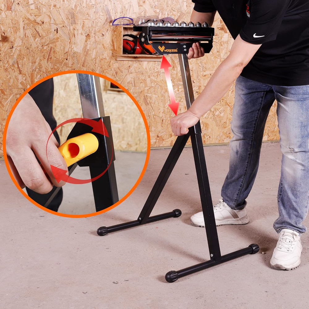 3 in 1 Roller Stand for Woodworking, Stable 132 Lbs Load Capacity Outfeed Roller