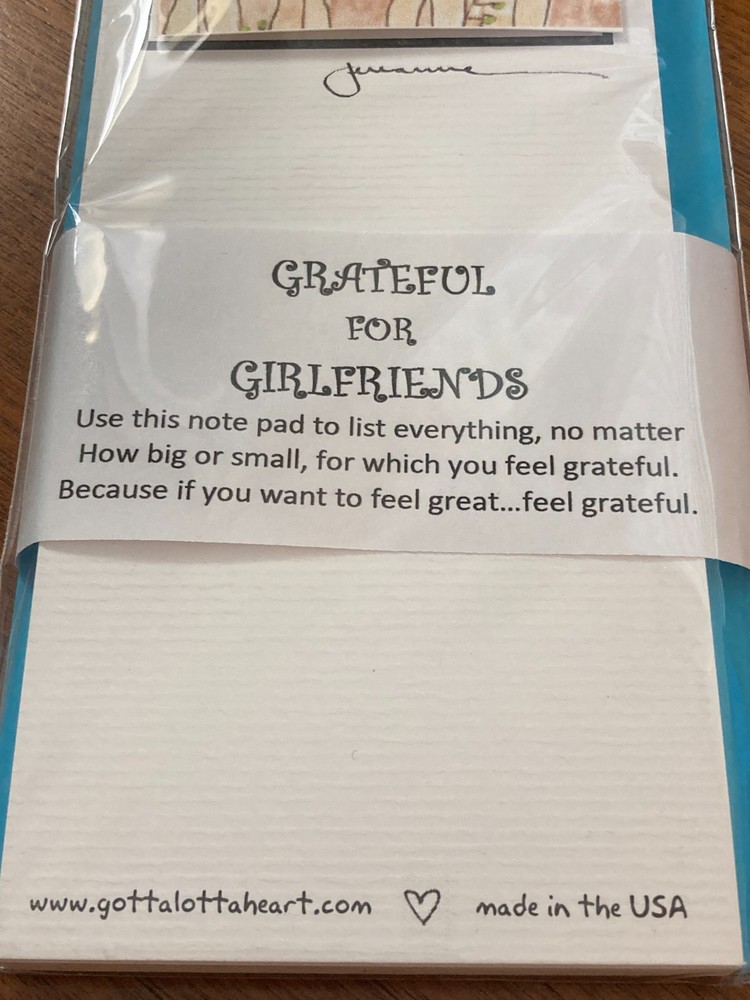 NEW "Grateful for Girlfriends" Notepad 3" x 7.5"
