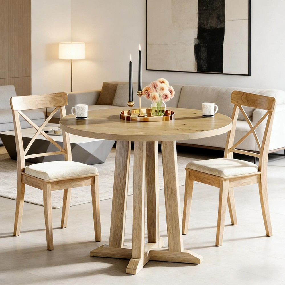 Compact Greeting Table,Wood Kitchen Table,Round Dining Table,Reading table