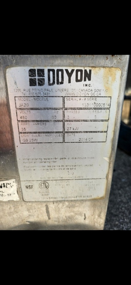 Doyon Double Stack Oven