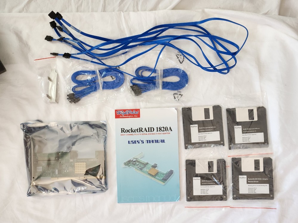 RocketRaid High Point 1820ALF 1820A V1.2 SATA Raid Controller Card w/ Software