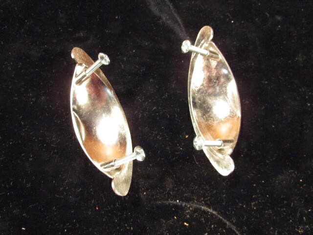 2 silver drawer pulls clover VINTAGE HARDWARE handle dresser cabinet