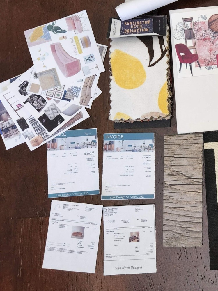1/6 SCALE Mini Interior Design Set - Blueprints, Paint, Fabric, & Tile Samples