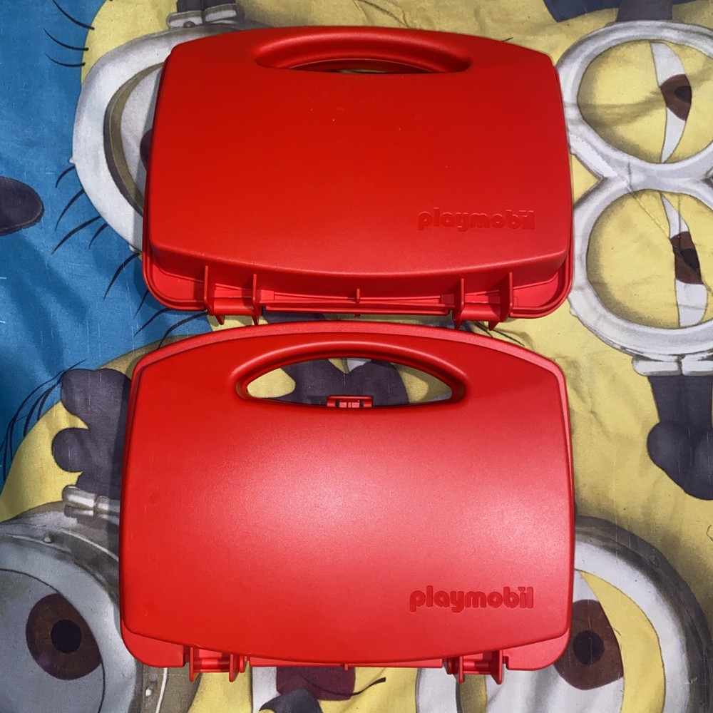 Red Playmobil Plastic Storage Carry Case, Empty