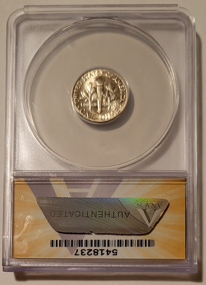 1948 Roosevelt Dime MS64 FB ANACS