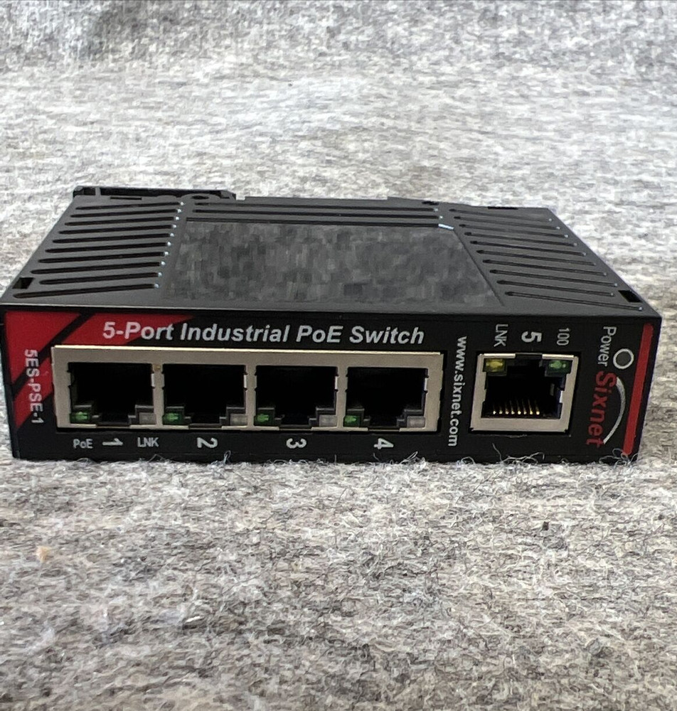 Sixnet EB-5ES-PSE-1 Industrial 5-Port Ethernet Switch Used