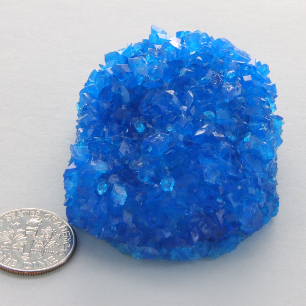 Blue CHALCANTHITE Lab created Display MINERAL from POLAND