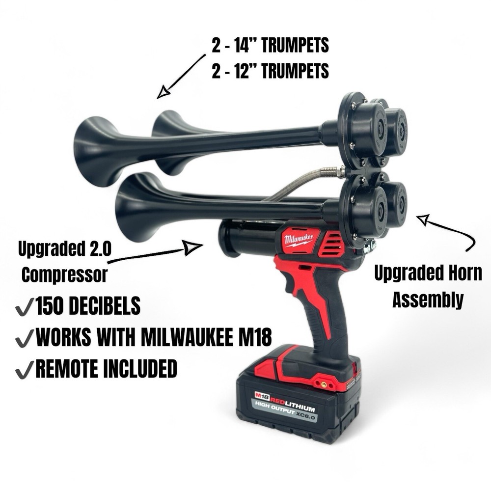 Milwaukee Impact Drill M18 Train Horn + Wireless Remote Control