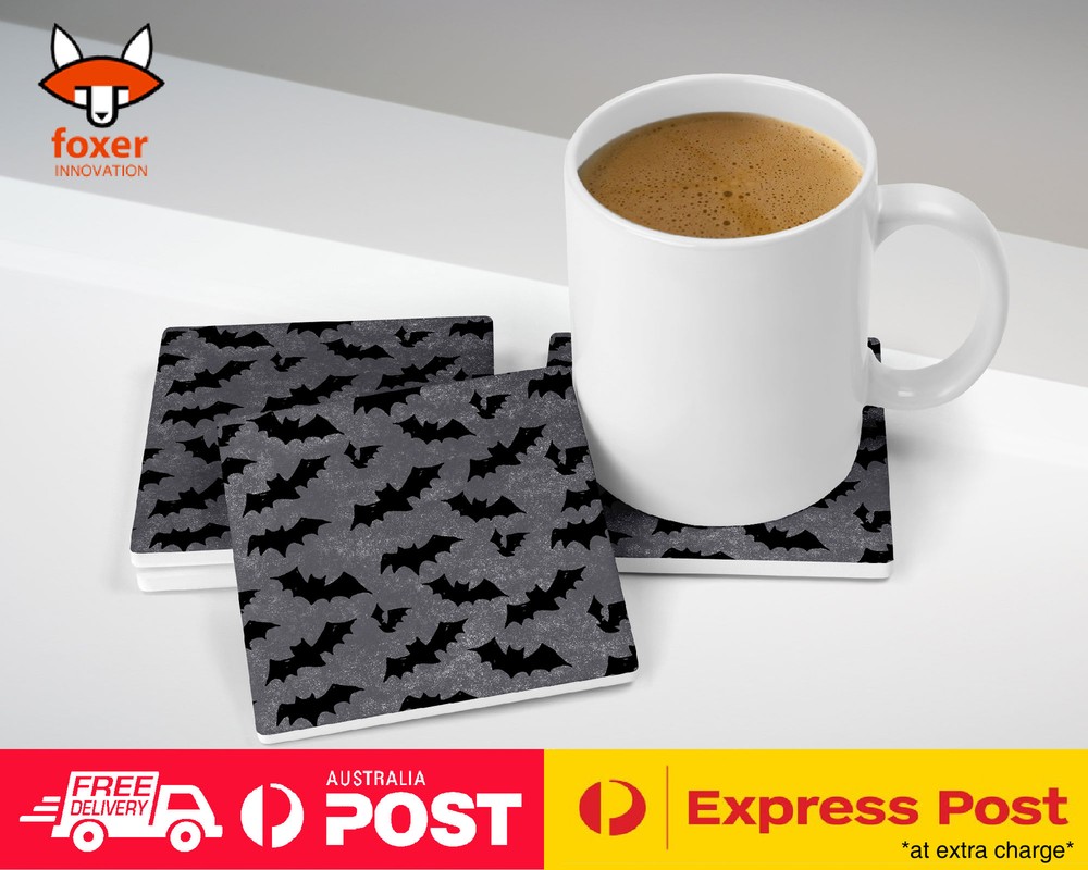 COASTER COFFEE DRINKING MAT|HALLOWEEN BATS PATTERN