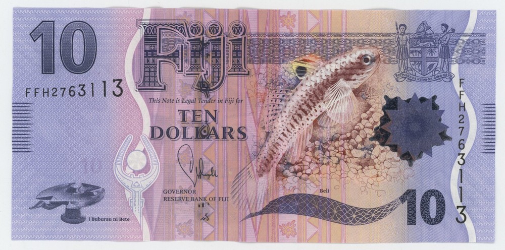 Fiji 10 Dollars ND 2012 Pick 116 UNC Uncirculated Banknote