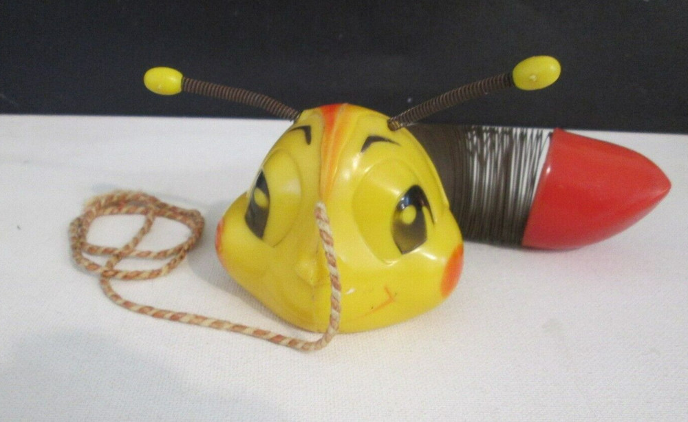 Vintage 1950s Hard Plastic SLINKY WORM Pull Toy